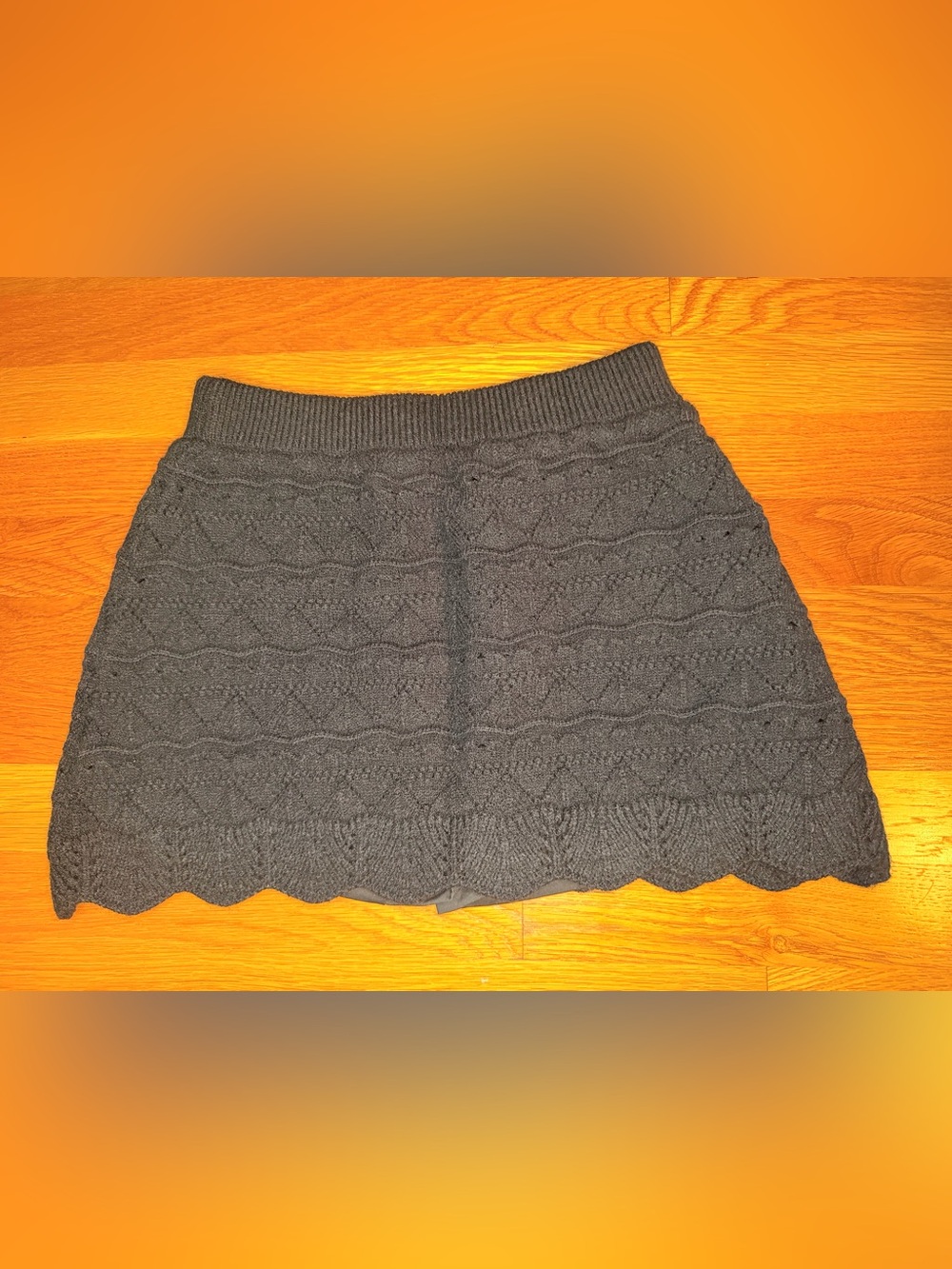 Halara Black Knit Sweater Skort Size Medium NWOT Scalloped Hem Cozy Preppy